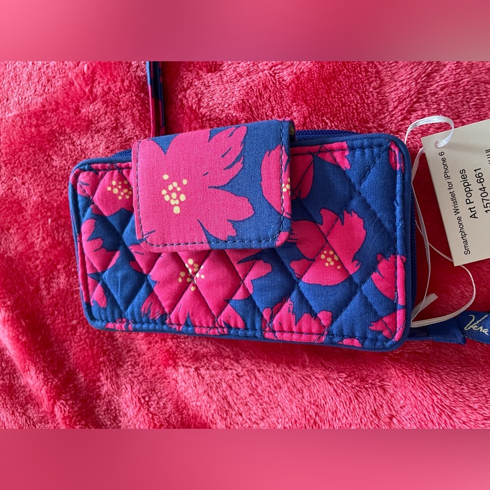 Vera Bradley Smartphone Wristlet New with tags Blue and Pink Floral